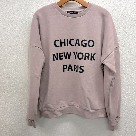 Christina Karin Chicago New York Paris Printed Oversized Sweatshirt XS S - Picture 1 of 7